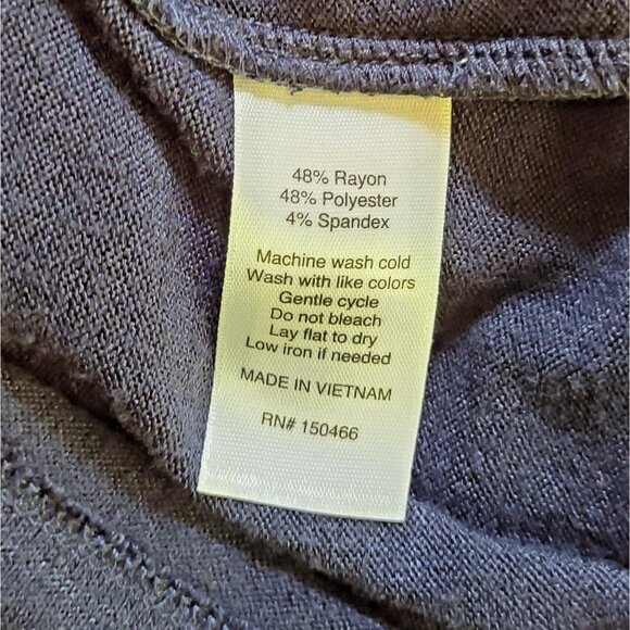 41 Hawthorn Benni Wrap Front Ruched Knit Top Blouse Blue Womens Size Medium - Picture 6 of 6